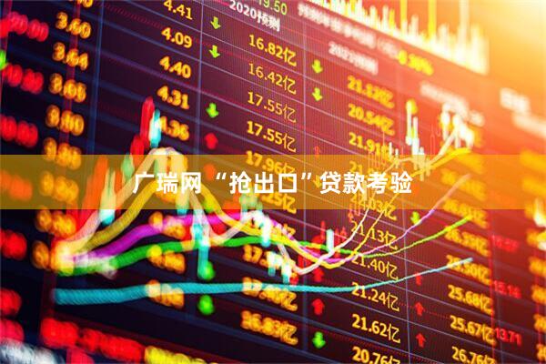 广瑞网 “抢出口”贷款考验
