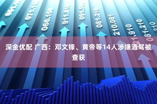 深金优配 广西：邓文锋、黄帝等14人涉嫌酒驾被查获
