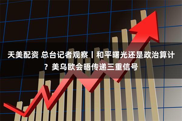 天美配资 总台记者观察丨和平曙光还是政治算计？美乌欧会晤传递三重信号