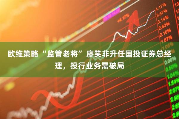 欧维策略 “监管老将” 廖笑非升任国投证券总经理，投行业务需破局